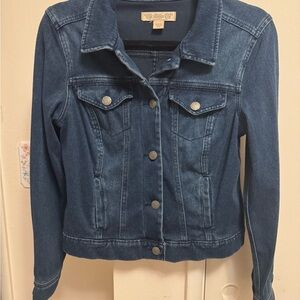 Nine West Blue Jean Jacket Cropped Classic